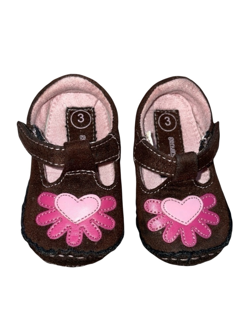 OshKosh B’gosh Infant Girls Brown Flower Mary Jane Shoes Size 3